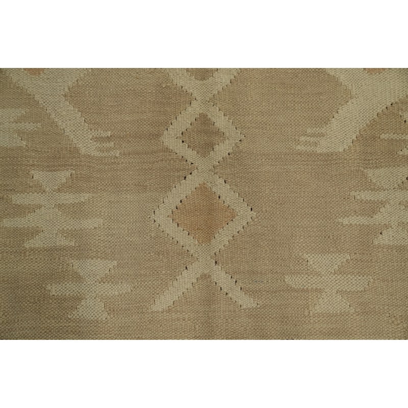 Hand Woven Southwestern Wool Beige Geometric Area Rug - 5' 11'' X 4' 0''