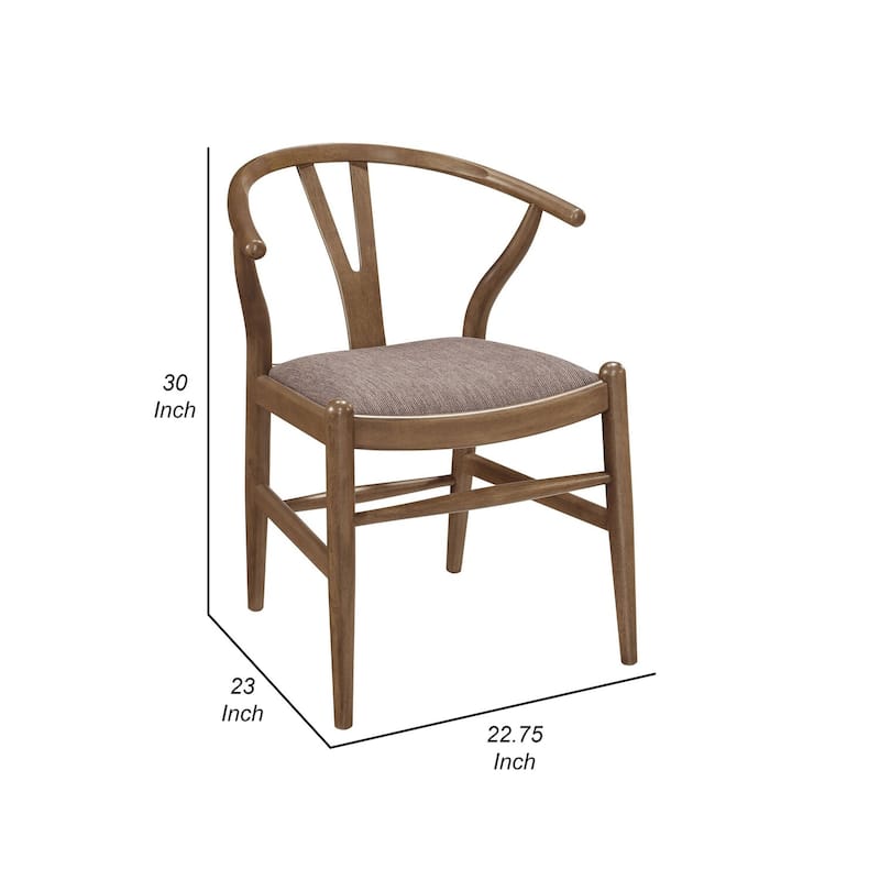 Walnut Brown/Brown Fabric Upholstered Wood Frame Dining Chair, Set of 2, Sturdy Dining Chair for Dining Rooms - 21.75