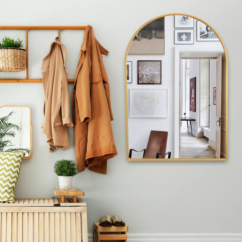 Archie 36 x 24 Inch Arched Wall Mirror for Bedroom, Hanging Mirror for Wall - 36 x 24 Inch