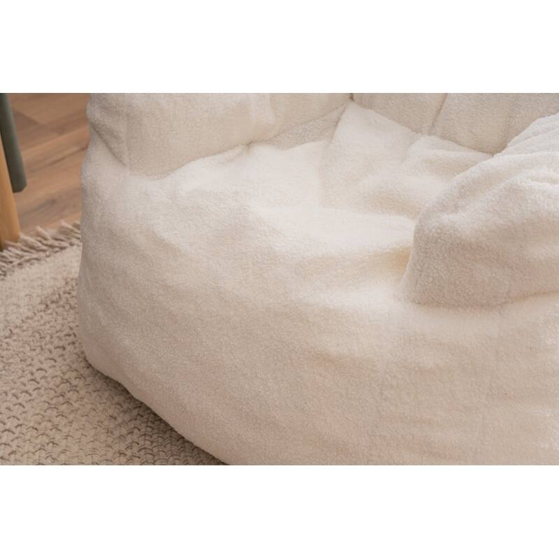 Ultra-Soft Teddy Fabric Memory Foam Bean Bag Chair