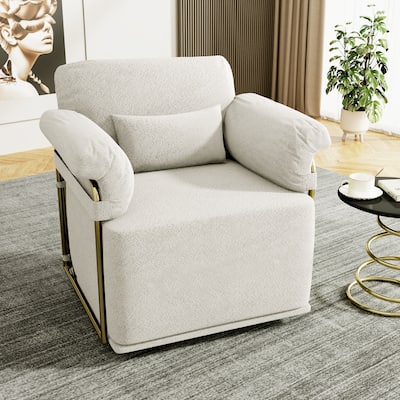 Upholstered 360 Degree Square Swivel Accent Sofa Chair