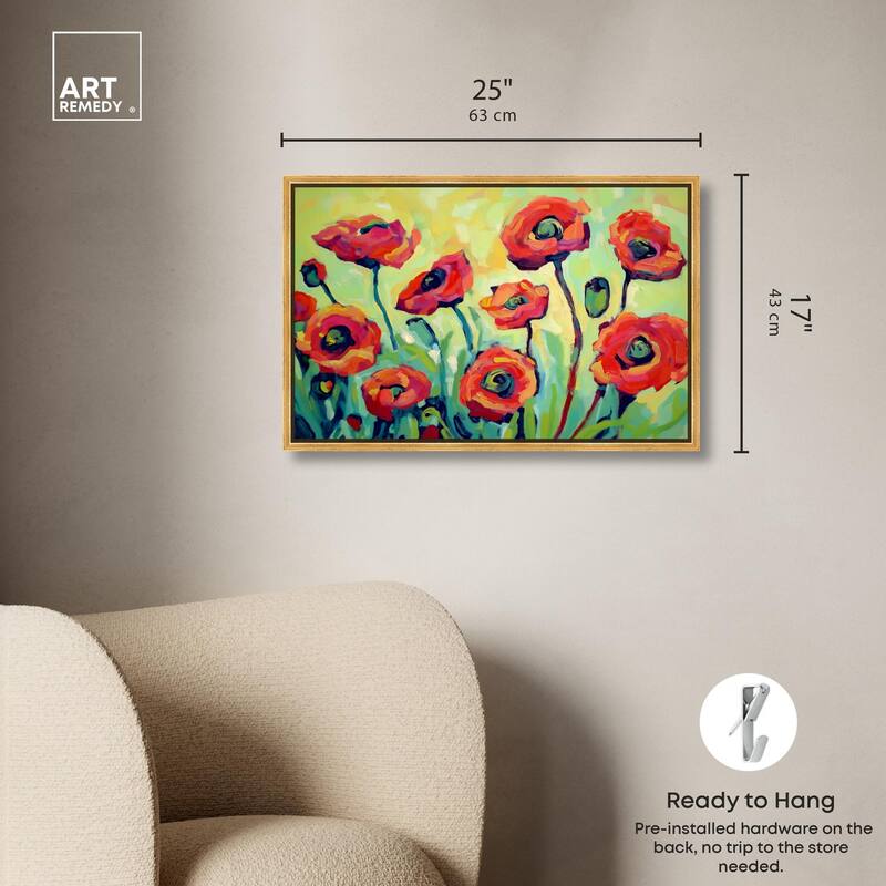 Red Poppy Field I Canvas by Art Remedy