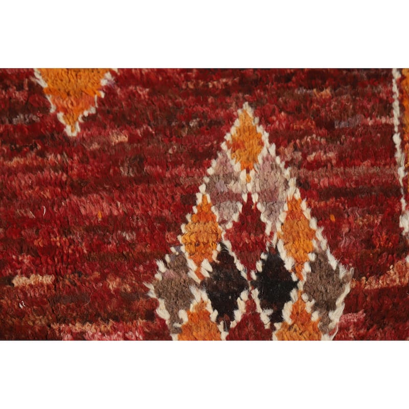 Geometric Moroccan Oriental Rug Hand-Knotted Wool Carpet - 3'4" x 6'6"