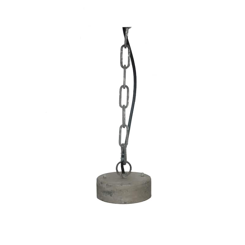 Metal and Draped Wood Bead Chandelier