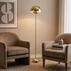 preview thumbnail 4 of 5, Modern Dome Floor Lamp, Industrial Slim Metal Shade - 65" Tall Standing Lamp for Living Room, Bedroom, Office