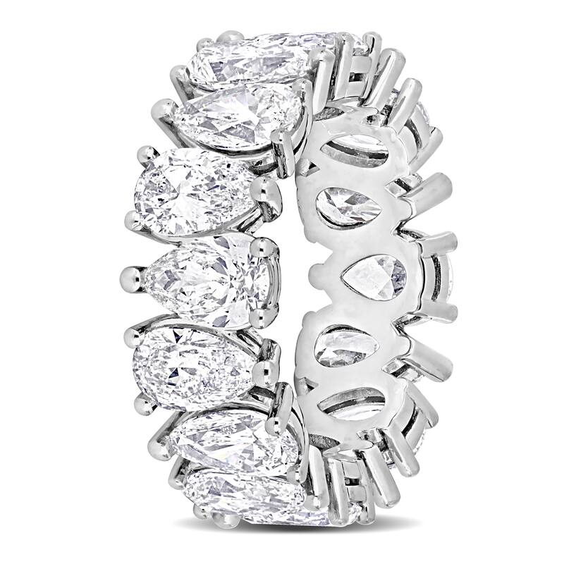 Miadora 8ct TDW Pear-Shape Diamond Eternity Ring in White Platinum
