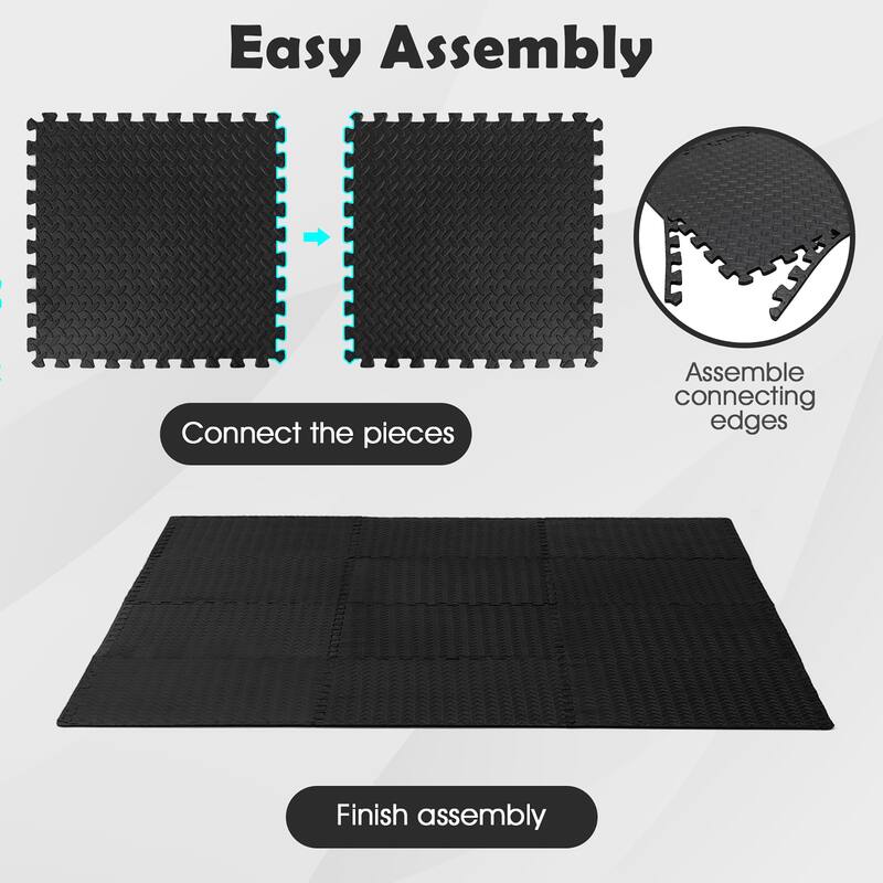 Costway 24 Tiles 1/2'' Puzzle Floor Exercise Mat Interlocking - 24 Tiles