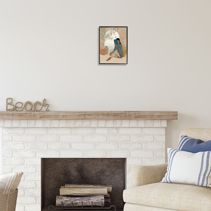 Stupell Boho Woman Reading Framed Giclee Art Design by Victoria Barnes