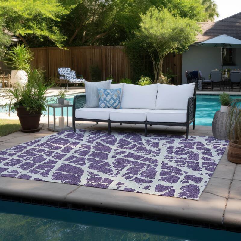 Alrina Artistic Abstract Weather Resistant Blended Style Outdoor Rug