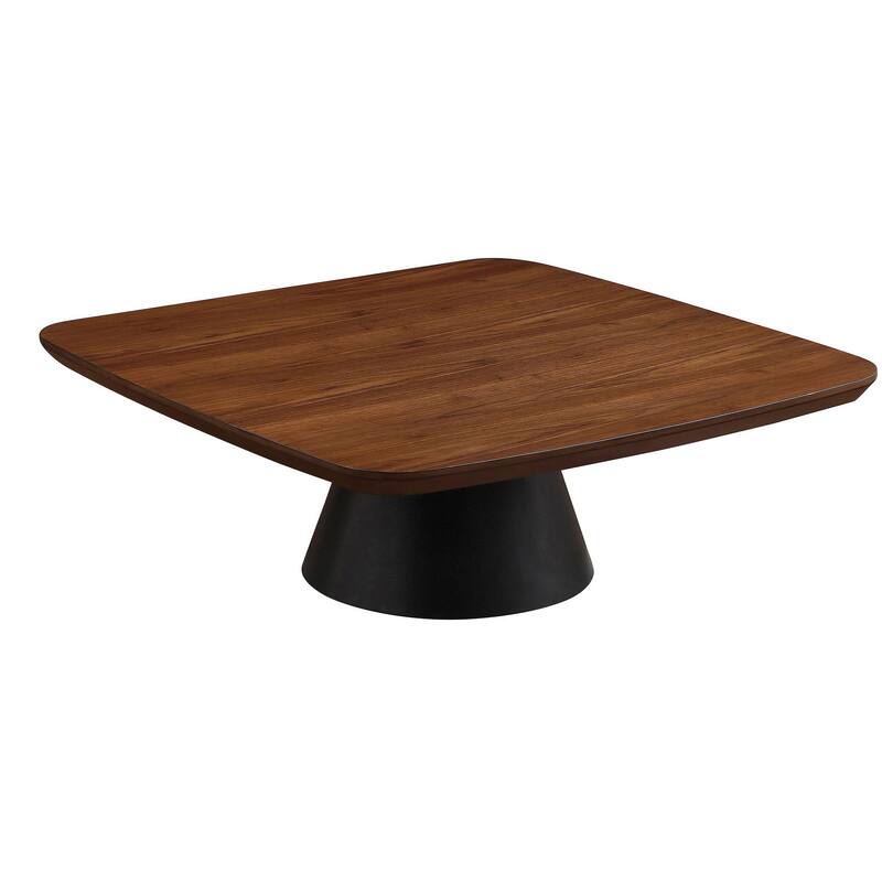 Eliana 2pc Coffee Table Set, Walnut Brown, Black Metal Frame