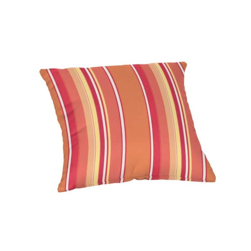 Sunbrella 16-inch Square Striped Outdoor Throw Pillow - Dolce Mango