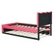 preview thumbnail 8 of 8, Twin Size Upholstered Platform Bed with Trundle and Heart Shaped