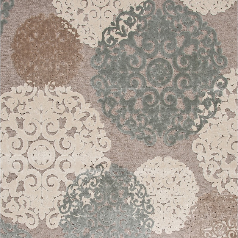 Declan Grey/Tan/Ivory Area Rug - 9' x 12'