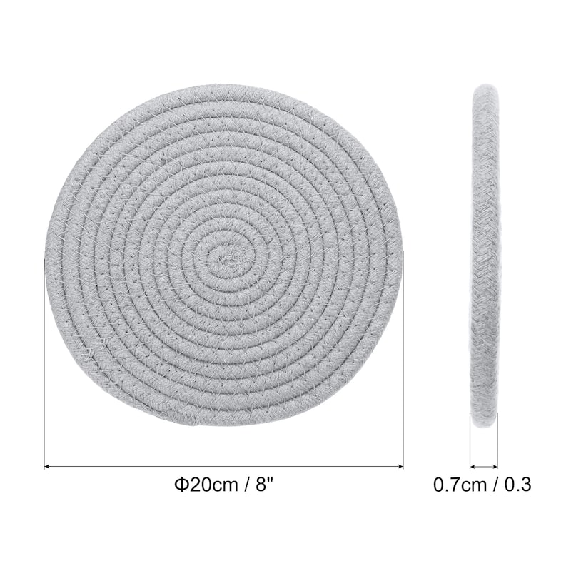 5Pcs Trivets for Hot Dishes 8 Inch Trivet Mat for Hot Pots and Pans - Light Grey