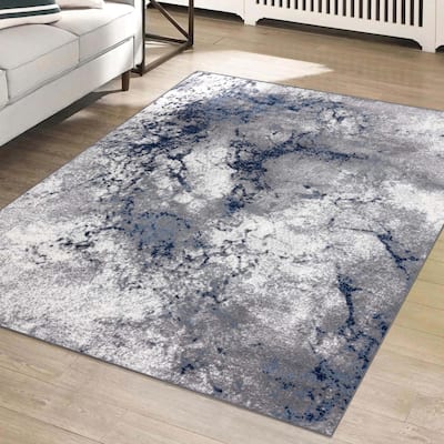 Luxe Weavers Modern Abstract Blue 5x7 Area Rug for Bedrooms and Living Rooms