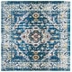 preview thumbnail 39 of 40, SAFAVIEH Madison Andra Boho Oriental Distressed Rug 6'7" Square - Dark Blue/Light Blue - Square
