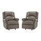 preview thumbnail 48 of 62, Ilario 32.67'' Wide Genuine Leather Manual Rocker Recliner, Set of 2