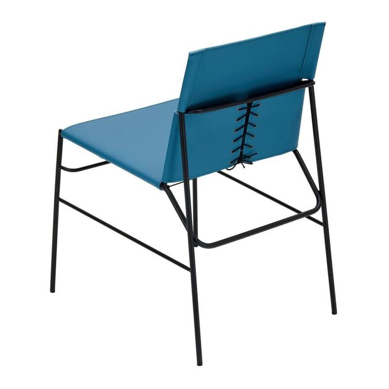 Aria Home Set of 2 Sand Eloi High Back Recycled Leather Dining Chairs