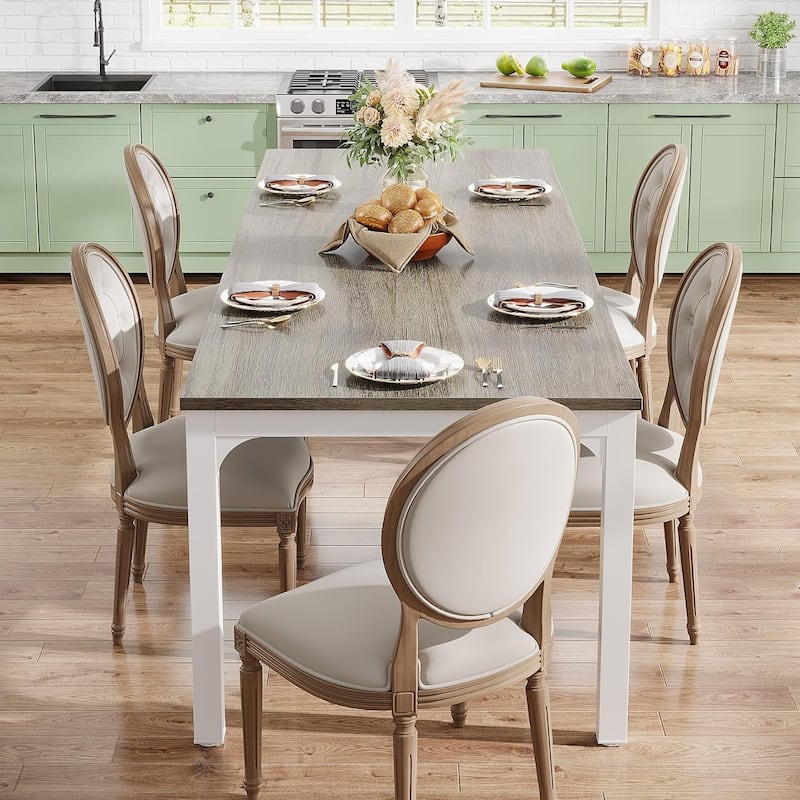 78.7" Rectangular Dining Table, Wood Kitchen Table for Home, Restaurant, Cafe, Office, Apartment, Bakery