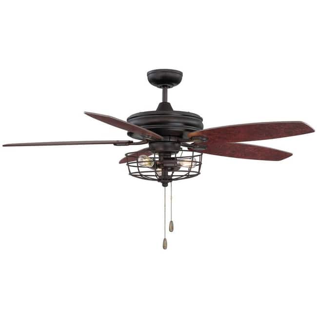 Meridian M2006 52" Industrial Indoor Ceiling Fan - Light Kit Included - Oil Rubbed Bronze