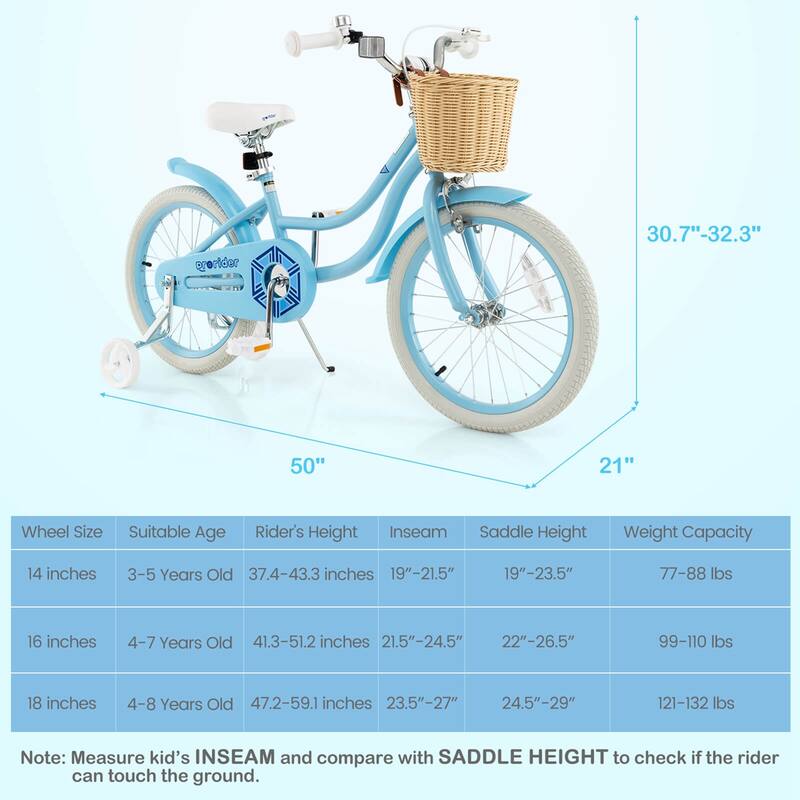 Prorider 18" Kid's Bike with Training Wheels Adjustable Handlebar Seat - See Details