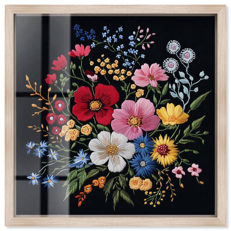 Midnight Wildflower Weave Shadowbox by Art Remedy - Natural - 20" x 20"