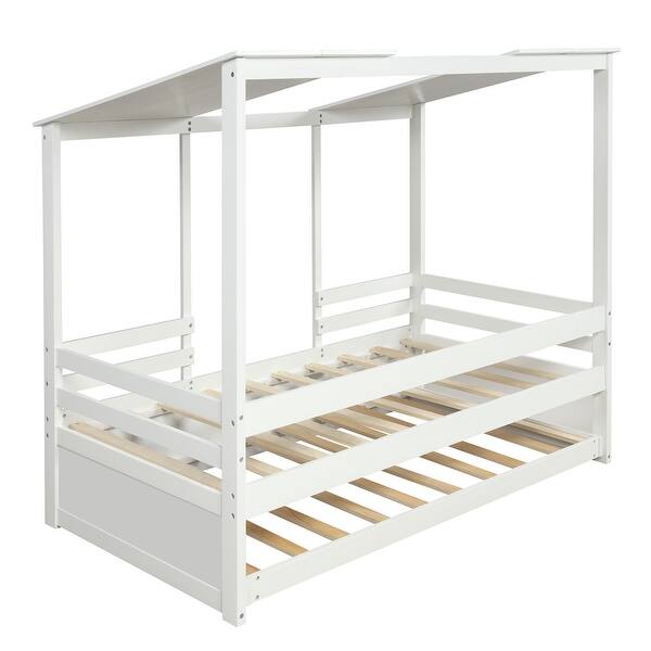 White Twin Kids Beach House Bed With Trundle White Twin Size Overstock 32075209