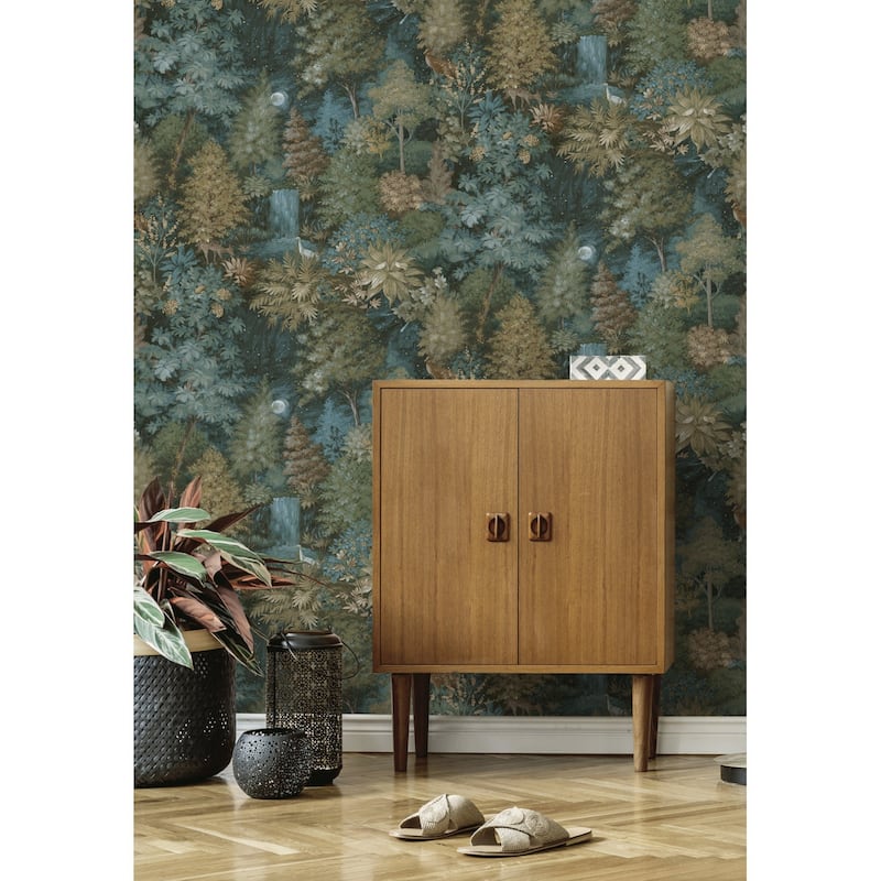 Midnight Woods Non-Pasted Wallpaper – 396in. x 21in. – Covers 56 square feet