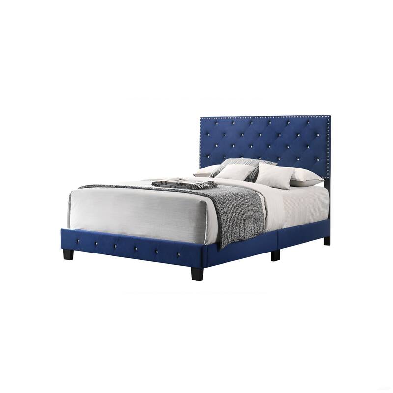 Noble Navy Queen Bed with Transitional Design