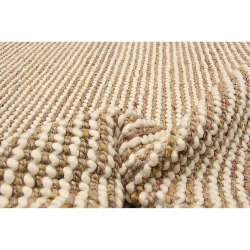 ECARPETGALLERY Braid weave Sienna Brown Wool Rug - 5'2 x 7'3