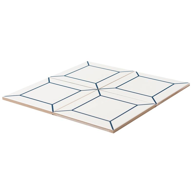 The Tile Life Frame 6x6 Blue Ceramic Wall Tile