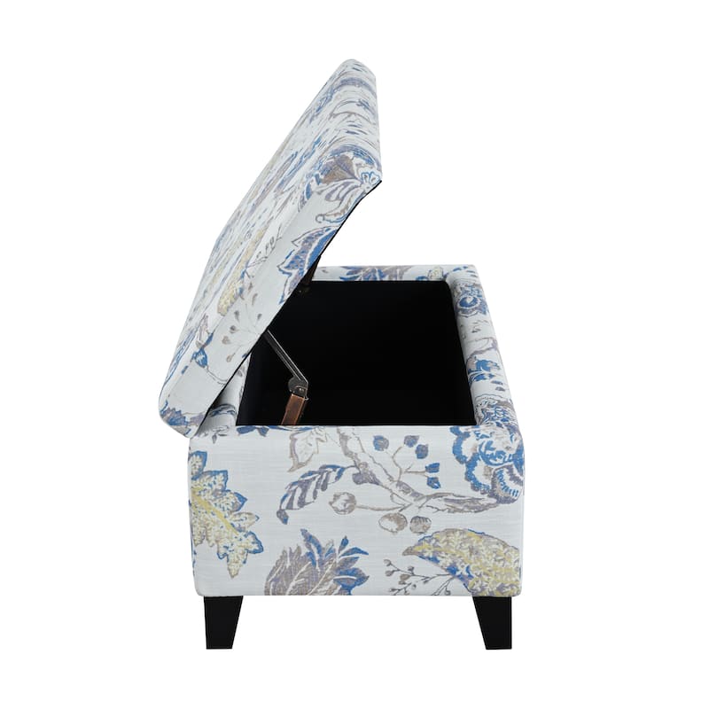Breanna Floral Upholstered Storage Ottoman by Christopher Knight Home