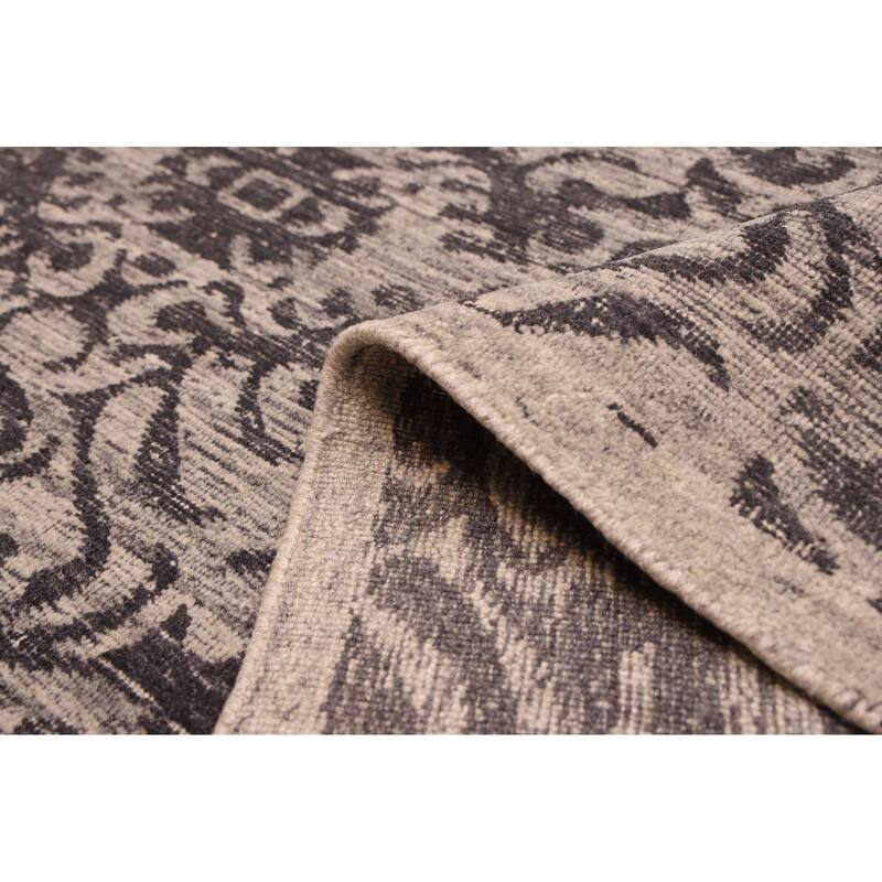 ECARPETGALLERY Hand Loomed Elysian Grey Wool Rug - 8'0 x 9'11