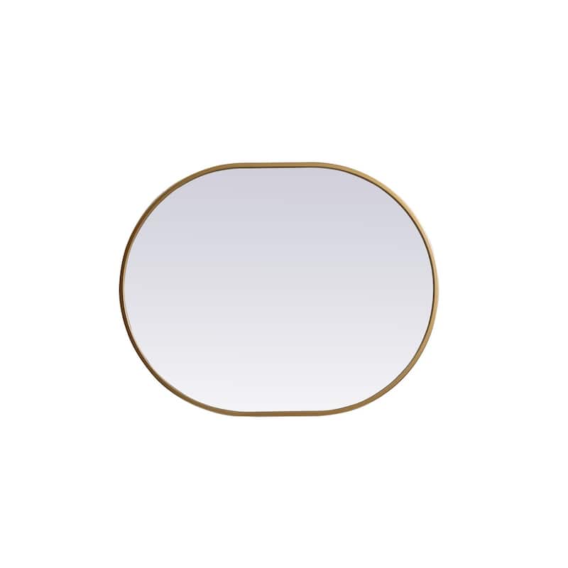 Indigo Home Metal Frame Oval Mirror 24x30 Inch