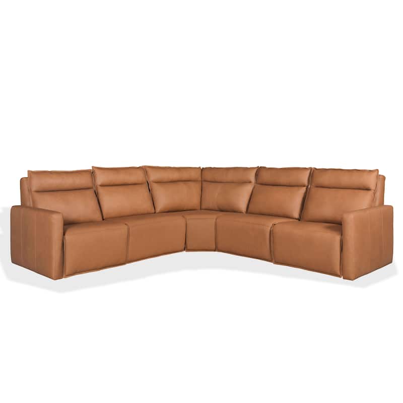 SAFAVIEH Couture Gretel Leather L-Shaped Sectional - 114"W x 114"D x 39"H