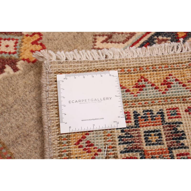 ECARPETGALLERY Hand-knotted Uzbek Ghazni Khaki Wool Rug - 2'9 x 9'8
