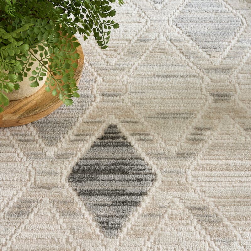 Nourison Serenity Home Indoor only Beige Geometric Area Rug
