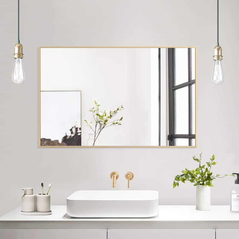 Modern Rectangle Framed Bathroom Vanity Mirror Accent Wall Mirror