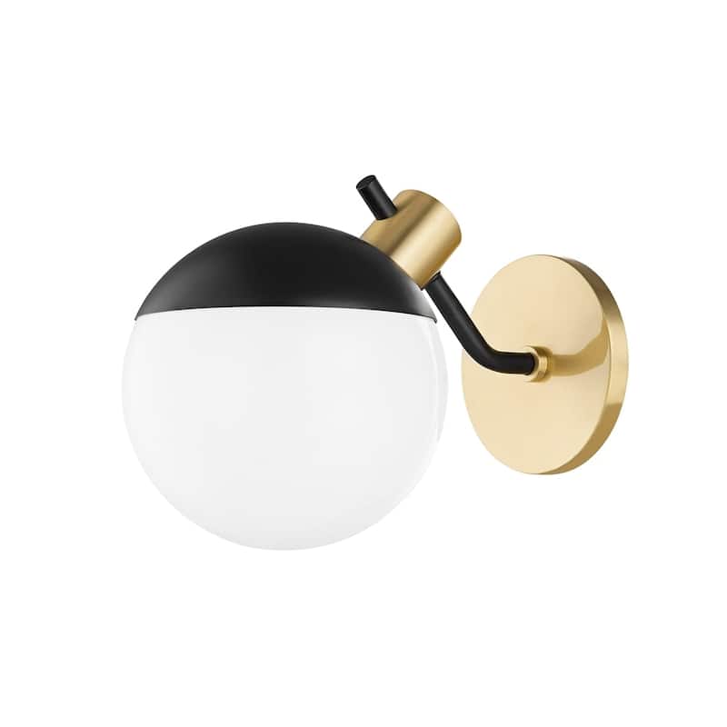Miranda 1 Light Wall Sconce - Aged Brass/Soft Black