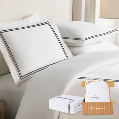Lincove Luxury Duvet Cover Set Tropez Collection - 100% Ultra Soft Cotton Sateen