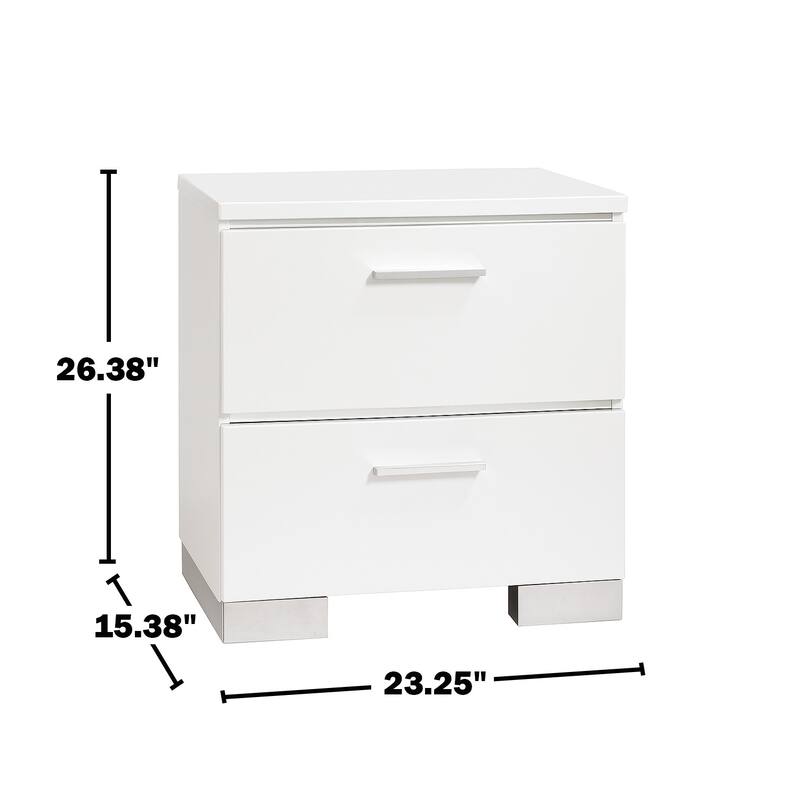 White Nightstand with USB Charger