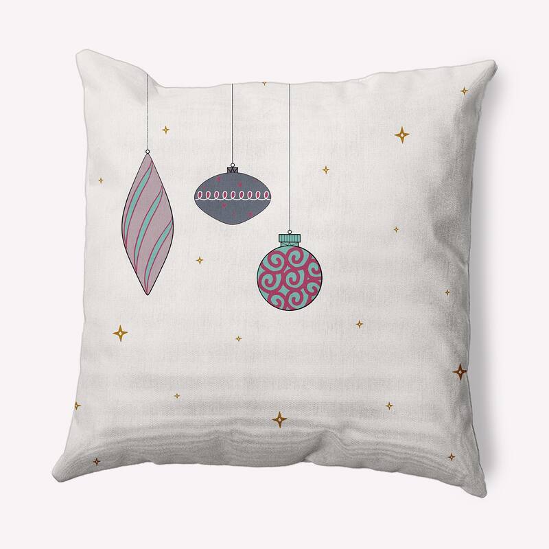 Light Bright Christmas Soft Spun Polyester Decorative Throw Pillow - 20 x 20 - Steel