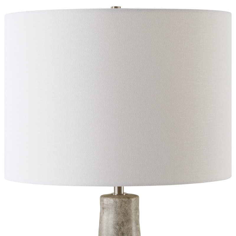 Taupe Gourd-shaped Heavily Textured Ceramic Table Lamp