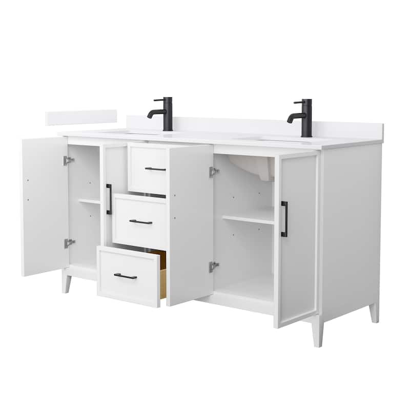 Elan 66-inch Double Vanity, Single Hole Quartz Top