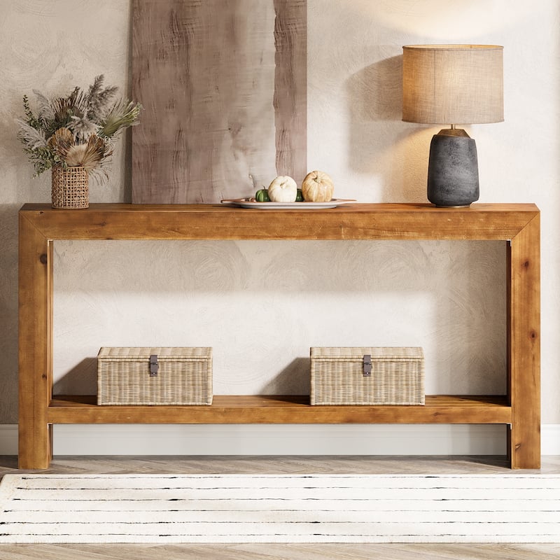 63-Inch Solid Wood Narrow Sofa Table