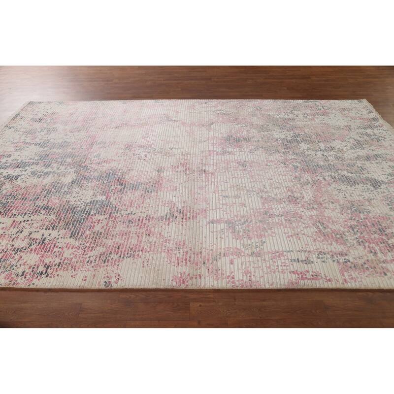 Abstract Area Rug Handmade Modern Wool Carpet - 6'6"x 9'8"