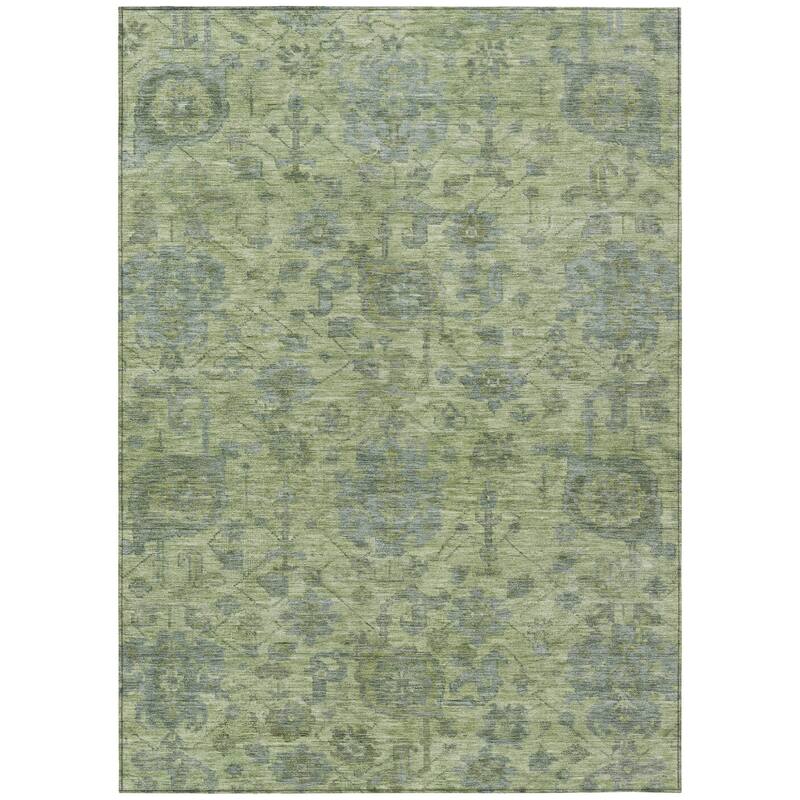 HomeRoots Damask Traditional Rectangle Outdoor Rug
