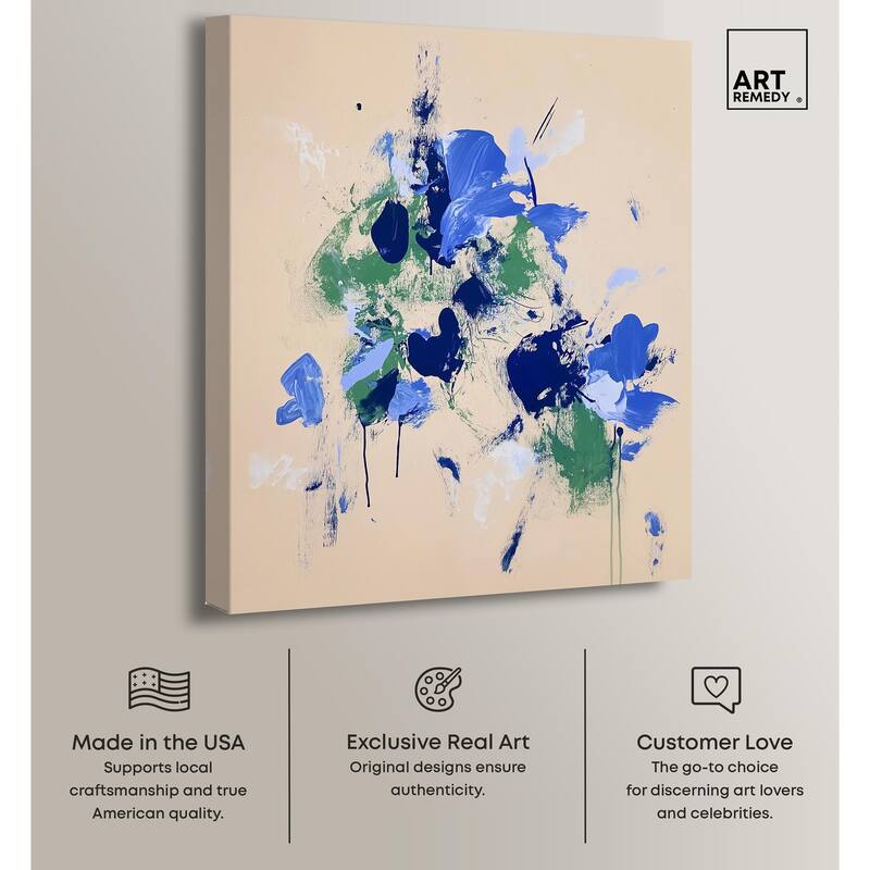Sapphire Scrawl Canvas by Art Remedy, Gallery Wrapped