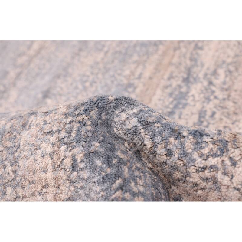 ECARPETGALLERY Hand Loomed Elysian Light Denim Blue Rug - 8'2 x 9'10