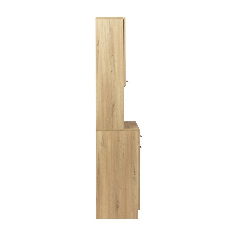 Classic 6 Door Design with Wooden Wardrobe with Drawers and Open Storage Space. for Bedroom Storage Cabinet Wardrobe